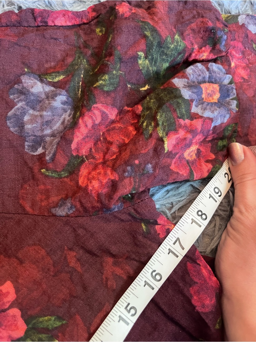 Natural Life Rebecca Tiered Midi Dress Flowy Burgundy Floral Cottage Boho Size M - Picture 4 of 6